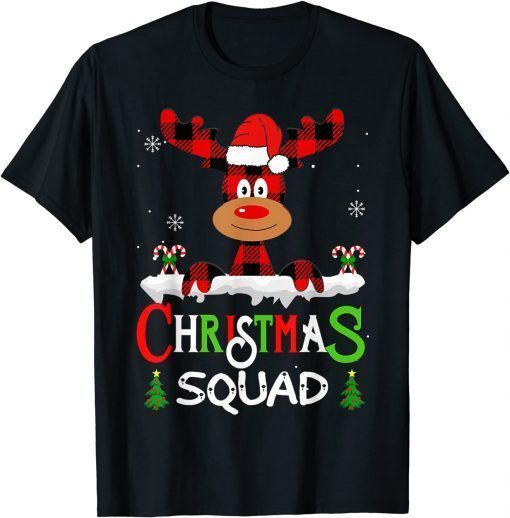 Family Christmas Squad Reindeer Plaid Pajama Team 2022 Classic Shirt