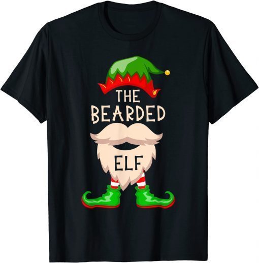 Family Christmas The Bearded Elf Cute Xmas Holiday San T-Shirt