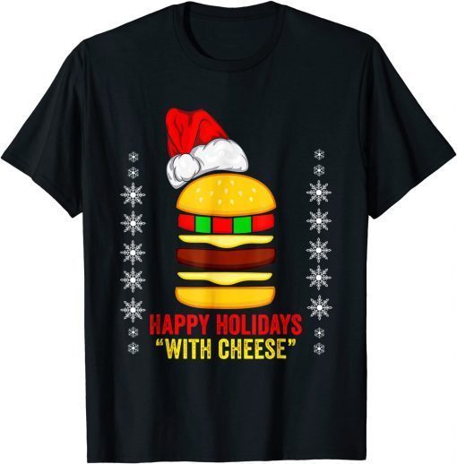 Family Party Happy Holiday With Cheese Christmas Santa Gift T-Shirt