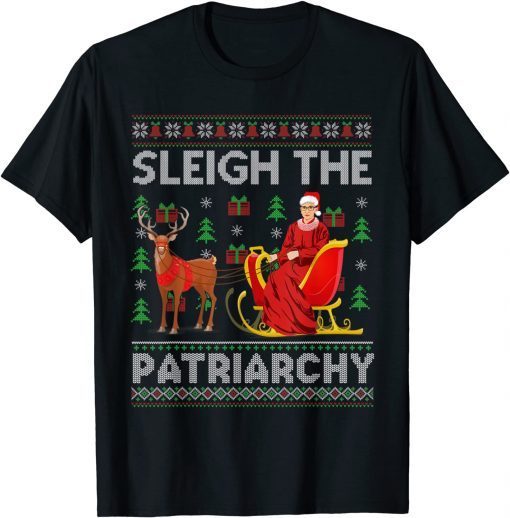Feminist Ruth Bader Ginsburg RBG Xmas Sleigh The Patriarchy Unisex Shirt