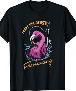 Fishing Flamingo Angler Flamazing Cool Bird Fisherman Unisex Shirt
