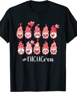 Gnome With Hearts NICU Crew Valentine's Day Matching Classic Shirt
