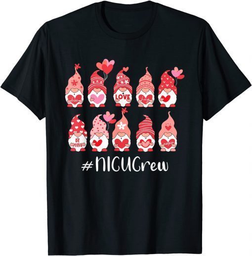 Gnome With Hearts NICU Crew Valentine's Day Matching Classic Shirt