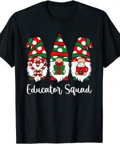Gnomes Educator Squad Christmas Teacher Santa Hat Classic T-Shirt