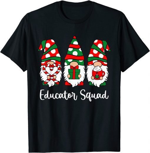 Gnomes Educator Squad Christmas Teacher Santa Hat Classic T-Shirt