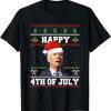Happy 4th of July Biden Christmas Santa Hat Ugly Sweater Gift Shirt