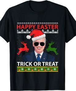 Happy Easter Trick Or Treat Santa Joe Biden Sunglasses Unisex Shirt