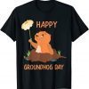 Happy Groundhog Day - Woodchuck With Flower Gift Shirt