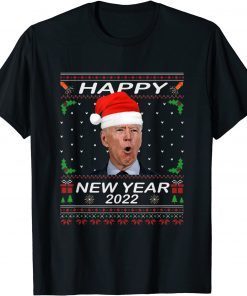 Happy New Year 2022 Santa Joe Biden Merry Uh Uh Christmas Gift Shirt