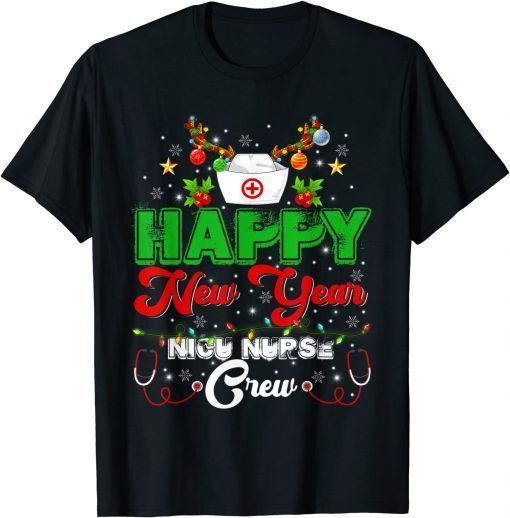 Happy New Year NICU Nurse Crew Reindeer Nurse Christmas Day Official Shirt