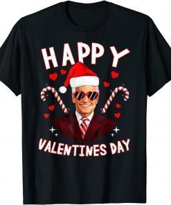 Happy Valentines Day Joe Biden Santa Heart Couple Classic Shirt