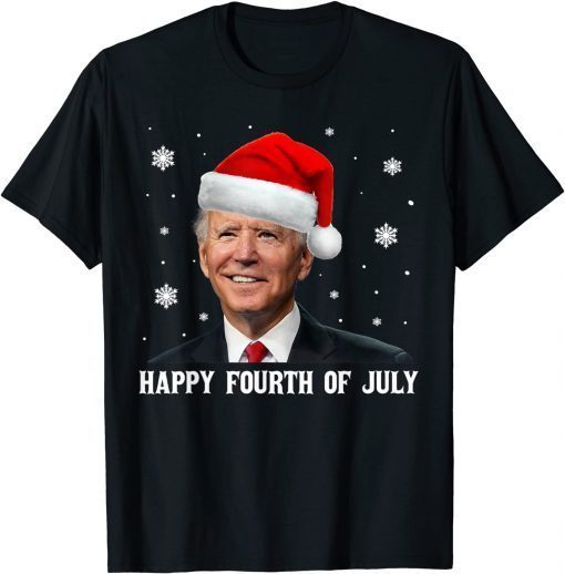 Happys 4th Of July Santa Hat Joe Biden Ugly Christmas Limited Shirt