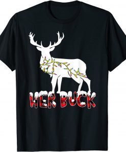 Her Buck His Doe Reindeer Xmas Pajamas Matching Couples Classic Shirt