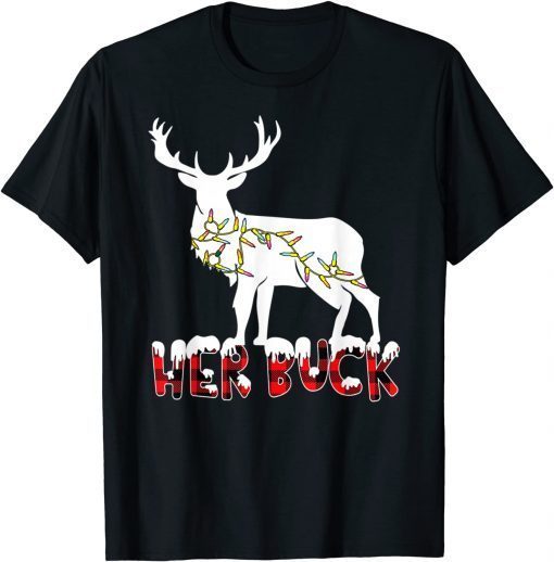 Her Buck His Doe Reindeer Xmas Pajamas Matching Couples Classic Shirt