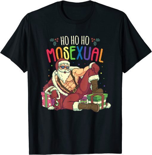 Ho Ho Ho Mosexual Gay Santa LGBT Pun Gay Pride Christmas Unisex Shirt