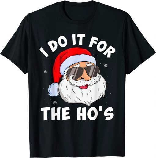 I Do It For The Ho's Santa Inappropriate Christmas Gift Shirt