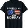 I Identify As Non-Bidenary Aviator Sunglasses American Flag Classic Shirt