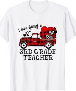 I Love Being A 3rd Grade Teacher Flannel Valentine's Day Classic Shirt