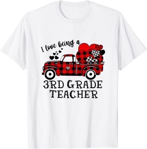 I Love Being A 3rd Grade Teacher Flannel Valentine's Day Classic Shirt