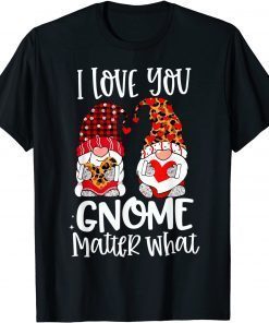 I Love You Gnome Matter What Buffalo Plaid Valentine's Day Classic Shirt