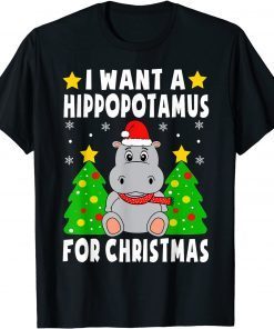 I Want A Hippopotamus For Christmas Hippo Pajamas T-Shirt