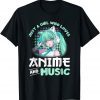 Just A Girl Who Loves Anime and Music Kawaii Japanese Manga T-Shirt