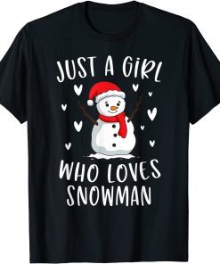 Just A Girl Who Loves Snowman Xmas Cute Christmas Unisex Shirt