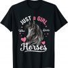 Just a Girl Who Loves Horses Watercolor Horse Gift Shirt