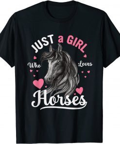Just a Girl Who Loves Horses Watercolor Horse Gift Shirt