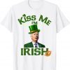 Leprechaun Joe Biden Kiss Me I'm Irish Tee Shirt