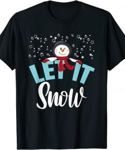 Let It Snow Snowman Stars Classic Shirt