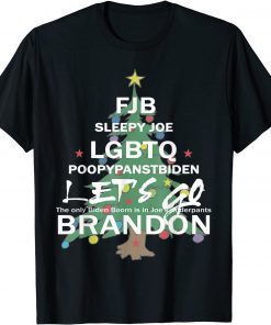 Let's Get Biden To Quit and Lets Go Xiden Christmas Tree Unisex Shirt