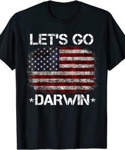 Lets Go Darwin Vintage American Flag Let's Go Darwin Classic Shirt
