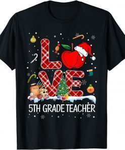 Love 5th Grade Teacher Student Pajama Christmas Holiday Unisex Shirt