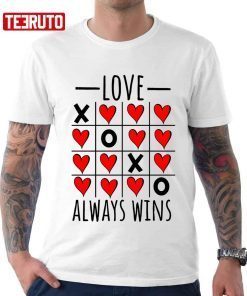 Love Always Wins Tic-tac-toe Game Heart Valentine’s Day 2022 Shirt