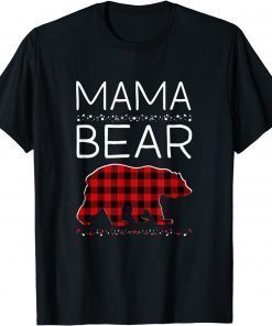 Mama Bear Christmas Pajamas Matching Family Plaid Unisex T-Shirt