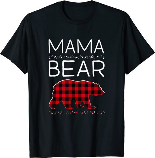 Mama Bear Christmas Pajamas Matching Family Plaid Unisex T-Shirt