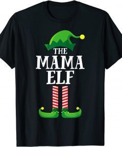 Mama Elf Matching Family Group Christmas Party Pajama 2022 Shirt