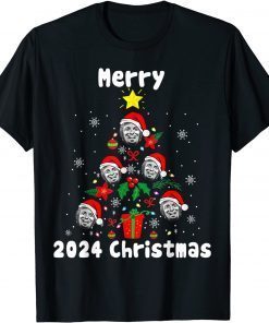 Merry 2024 Christmas with Donald Trump Santa Hat Classic Shirt