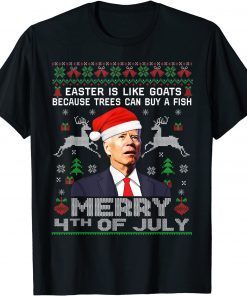 Merry 4th Of July Biden Ugly Christmas Sweater Limited Shirt