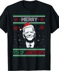 Merry 4th Of Juneteenth Biden Ugly Christmas Sweater Gift Shirt