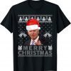 Merry Christmas Biden Wear Santa Hat Ugly Christmas Sweater Limited Shirt