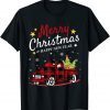 Merry Christmas Buffalo Truck Snowman Tree Red Plaid Xmas T-Shirt