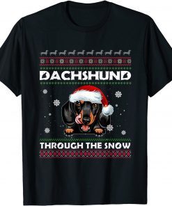 Merry Christmas Dachund Through The Snow Classic Shirt