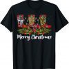 Merry Christmas Leopard Cowboy Boot Western Santa Xmas Light Gift Shirt