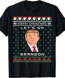 Merry Christmas Let's Go Brandon Trump Ugly X-mas Gift Shirt