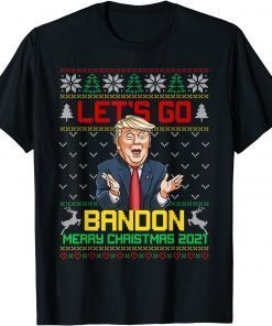 Merry Christmas Let's Go Branson Brandon Ugly Xmas Trump Gift Shirt
