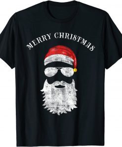 Merry Christmas Santa Claus face Sunglasses with Hat Beard Official Shirt