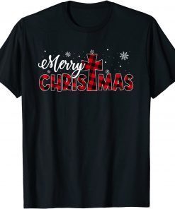 Merry Christmas Shirt Christians Buffalo Plaid Pajamas Gift Shirt