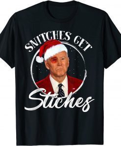 Merry Christmas Snitches Get Stitches Joe Biden Ugly Limited Shirt